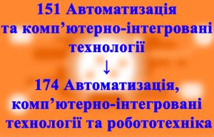 Увага! Відбулась зміна номеру та назви нашої спеціальності з 151 на 174!