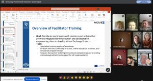 Проведено низку внутрішніх сесій та семінарів у рамках проєкту ERASMUS-EDU-2021-VIRT-EXCH MOVEx Проведено низку внутрішніх сесій та семінарів у рамках проєкту ERASMUS-EDU-2021-VIRT-EXCH MOVEx